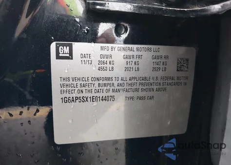 2014 Cadillac Cts Standard from USA, damaged, VIN 1G6AP5SX1E0144075